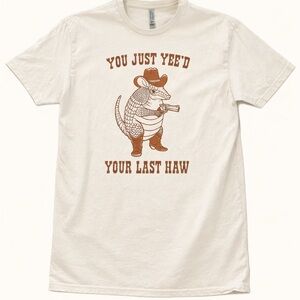 Next Level Yeehaw Armadillo Graphic Tee Large Western Cowboy Funny Shirt